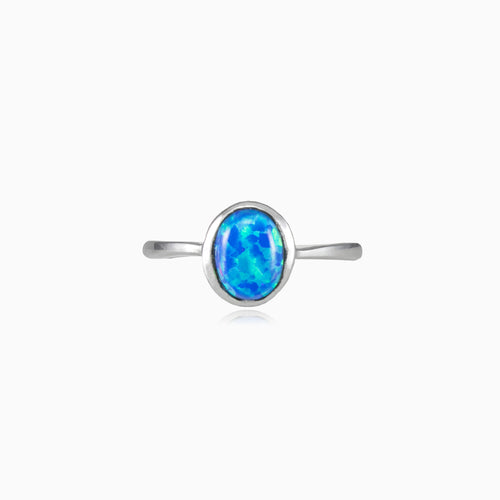 Simple blue opal ring