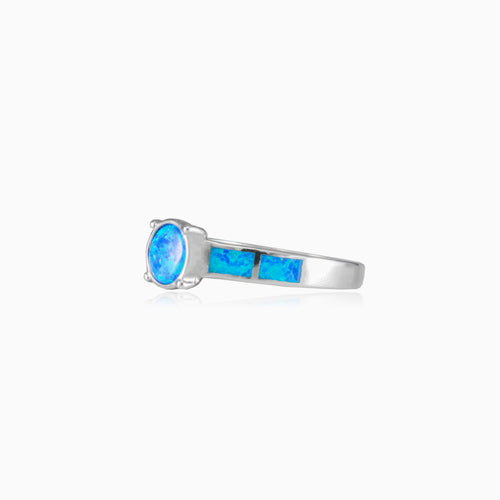Hip prsten s modrým opálem