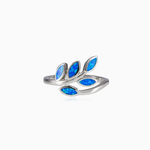Branched blue opal ring