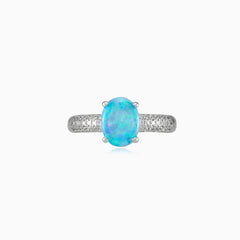 Prsten modrý opál 