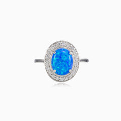 Královský Vintage prsten s modrým opálem