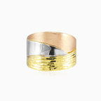 Broad three gold ring
