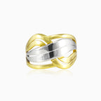 Točitý prsten z bílého a žlutého zlata
