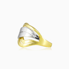 Točitý prsten z bílého a žlutého zlata
