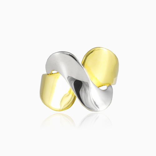 X gold broad ring
