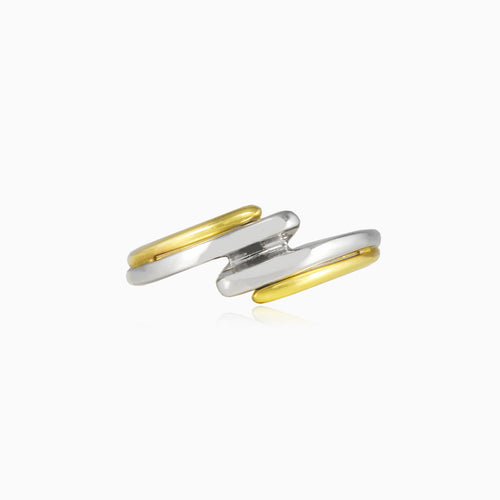  Kroucený prsten z bílého a žlutého zlata
