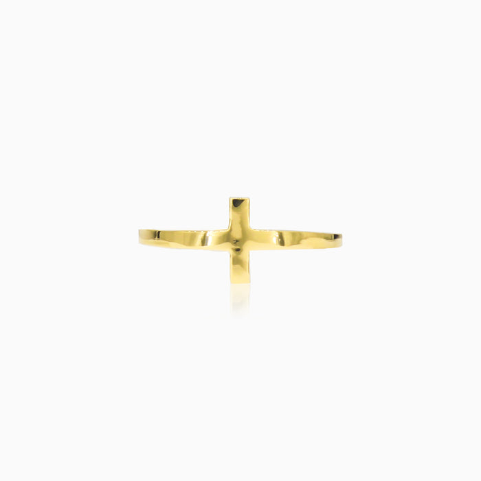 Anillo de cruz de oro