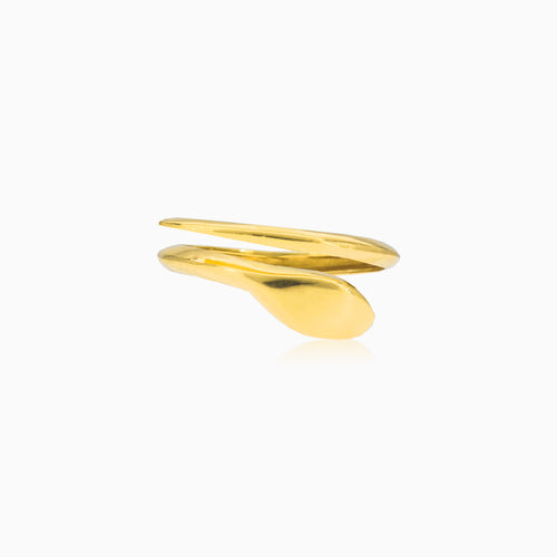 Plain yellow gold snake ring