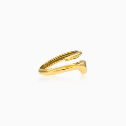 Plain yellow gold snake ring