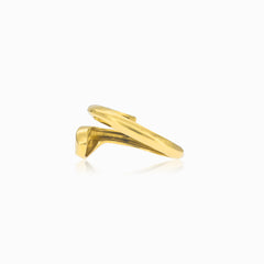 Jednoduchý prsten se žlutým zlatým hadem