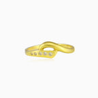  Zlatý matný prsten  s kubickými zirkony