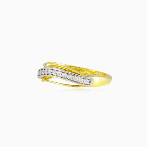 Open wave gold ring