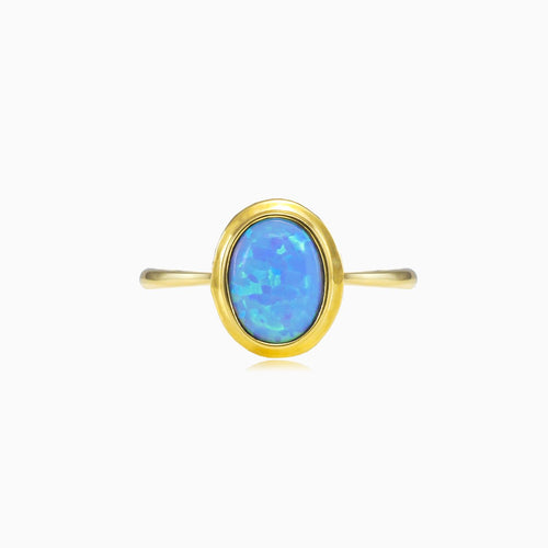 Klasický prsten modrý opál