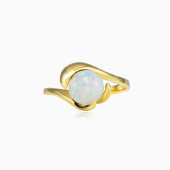 Unique white opal ring