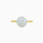 Accent gold white opal ring