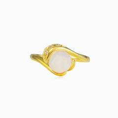 Unikátní prsten s bílou perlou
