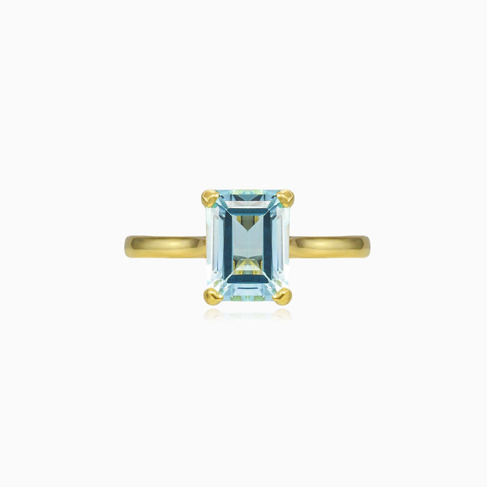 Blauer Topas-Ring aus Gold