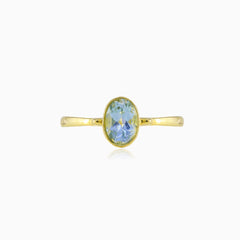 Bezel oval topaz gold ring