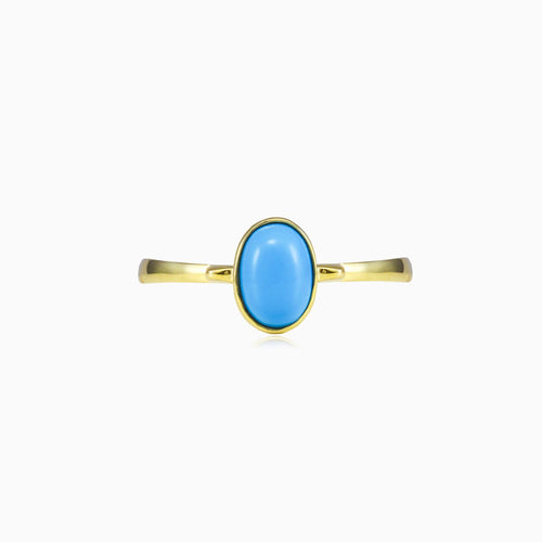 Simple turquoise gold ring