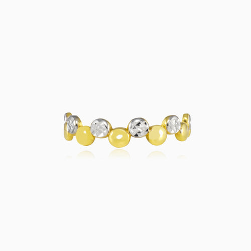 Yellow and white gold bubble ring