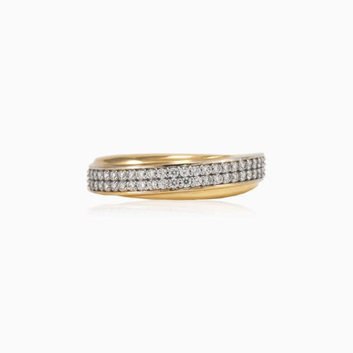 Double row band ring