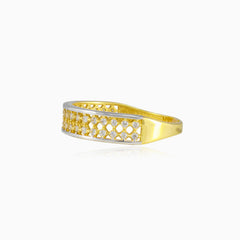 Net gold and cubic zirconia ring