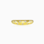Cubic zirconia dots gold ring