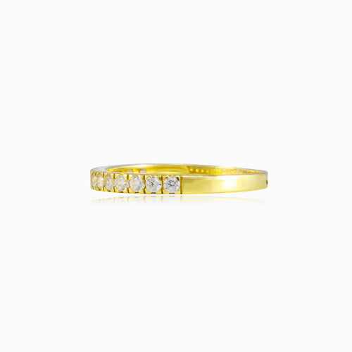  Tenký zlatý prsten s kubickými zirkony