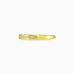 Chanel cubic zirconia line gold ring
