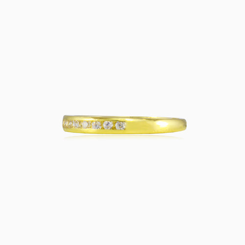 Chanel cubic zirconia line gold ring