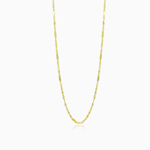 Links and flat bar gold chain