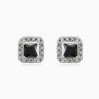 Square black onyx studs