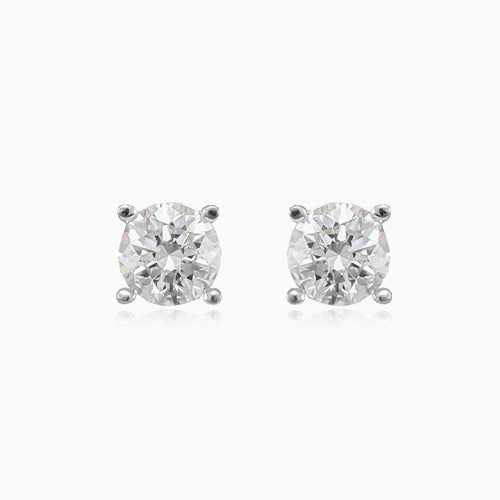 Classic four-prong solitaire earrings