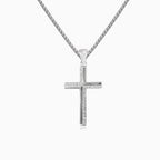 Zig zag cubic zirconia cross