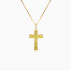 Přívěsek ze žlutého zlata ve tvaru kříže