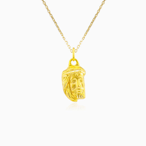 Yellow gold Jesus pendant