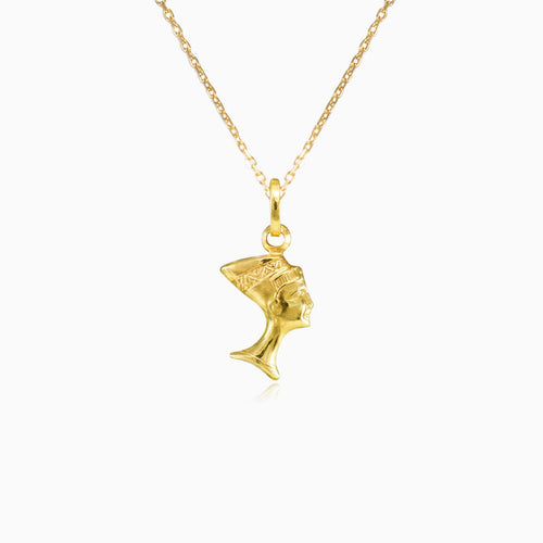 Tiny gold Nefertiti pendant