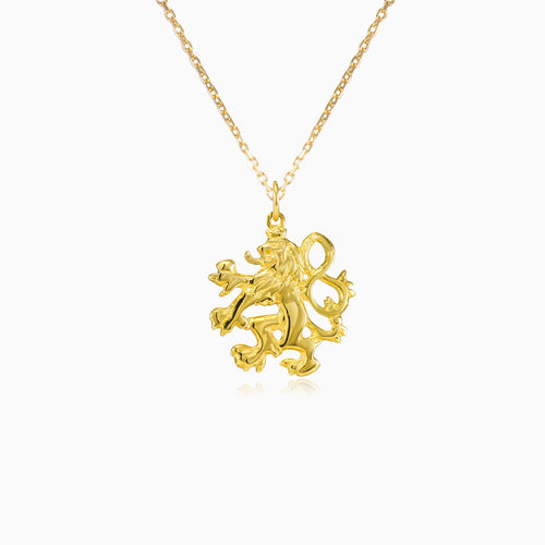 Czech lion gold pendant