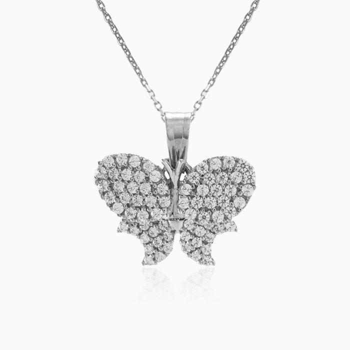 Pendentif papillon blanc scintillant