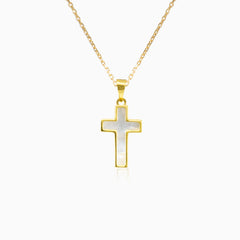 Nacre gold cross