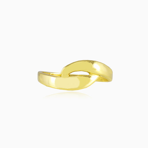 Twisted yellow gold high polished ring