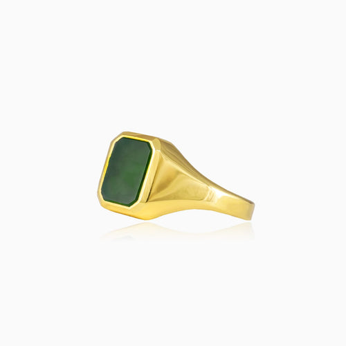 Gold jade ring