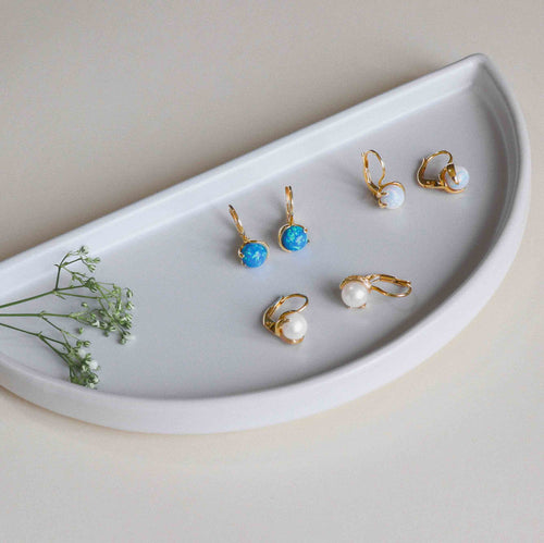 Unique blue opal earrings